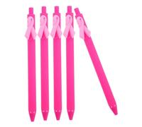 Gadpiparty 5pcs Ribbon Shaped Ballpoint Pens for Fundraising Charity Support Cancer Patients Smooth Writing Plastic Portable Pen for Volunteers and Awareness Gifts