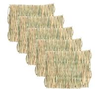 Gadpiparty 5pcs Small Rabbit Mat Natural Woven Grass Bed Mat for Guinea Pig Chinchilla Hamster Bedding Cushion Four Seasons Use