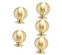 Gadpiparty 5pcs Solid Brass Cabinet Knob Durable Round Dresser Drawer Handle Modern Wardrobe Pull Knobs for Cupboard Doors Easy to Install Furniture Hardware