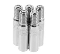 Gadpiparty 5pcs Stainless Steel Tire Valve Stem Extensions for Scooter and Bike, Easy Inflation Access and Simple Installation, Silver Valve Extenders for Tyres, 39mm Length