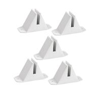 Gadpiparty 5pcs White Plastic Fence Post Pedestal Ground Brackets for Garden Divider Support Stable Anti-tilt Fence Post Bases with Spike Protector for Lawn Dog Panels