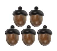 Gadpiparty 5pcs Wood Acorn Charms with Hanging Hole Openable Nut Box Pendants for DIY Keychain Necklace Crafting Seasonal Christmas Winter Jewelry Blackwood and Rosewood Mix