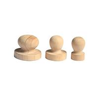 Gadpiparty 5pcs Wooden Stamps Round Handmade Wood Handles, 2.5cm Diameter, Reusable DIY Craft Stamps for Letters and Invitations in Scrapbooking and Diary Decoration