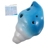 Gadpiparty 6-hole Ceramic Ocarina Instrument Blue Conch Shape Beginner Wind Musical Instrument for Children Practice and Learning Random Style