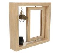 Gadpiparty 6-inch Rotating Memorial Photo Frame with Black Urn 4x3cm, Wooden Desktop Picture Frame 21x23cm for Pet Ashes Keepsake and Dog Bereavement, Includes 10x16cm Photo Holder