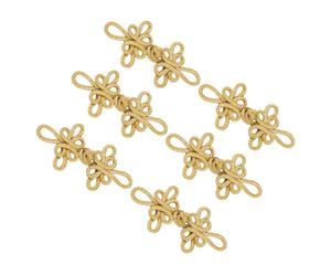 Gadpiparty 6 Pairs Chinese Clothing Buttons Sewing Fasteners Golden Gold Wire Retro Decorative Ethnic Style Simple Design Decoration Accessory for DIY Crafts Cheongsam