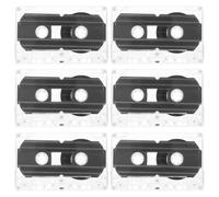 Gadpiparty 6 Pcs 60-minute Blank Audio Cassette Tapes Black Plastic Recordable Empty Cassettes with Convenient Tape Viewing and Sturdy Design for Portable Audio Recording