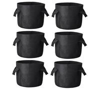 Gadpiparty 6 Pcs Breathable Felt Plant Growing Pouches Reusable Capacity Containers for Flowers Vegetables Succulents Indoor Outdoor Gardening