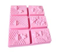 Gadpiparty 6 Pcs Silicone Cake Mold Soap Casting Mold Kitchen Baking Tools for Making Jelly and Cakes Non-Stick Flexible Honeycomb Shape Random Color