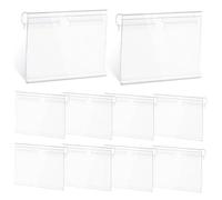Gadpiparty 60pcs PVC Plastic Sign Display Holders for Price Shop Label Clips with Double Wire Hooks for Retail Shelf Pricing Easy to Clip and