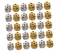 Gadpiparty 60pcs Tibetan Silver Alloy Buddha Head Beads Antique Gold Silver Smiling Maitreya Spacer Charms for Bracelets Necklaces Vintage Lucky Charm Jewelry Making Accessories