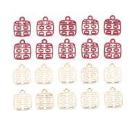 Gadpiparty 60pcs Wedding Charms Double Happiness Pendant Charms for DIY Jewelry Making Material Bright Finish for Wedding Dress Decoration and Crafting