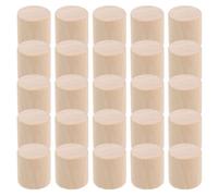 Gadpiparty 60pcs Wooden DIY Craft Blocks Cylinder Shape Solid Wood Unfinished Pieces 20x20mm Supports Decorative Painting Educational Value for Science Learning Activities and Puzzle Making