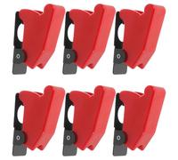 Gadpiparty 6pcs 12mm Red Dustproof Waterproof Toggle Switch Covers, Toggle Switch Plate Protector Guards for Industrial Electrical Controls and Indicators