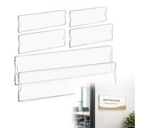 Gadpiparty 6pcs 6Pcs Clear Acrylic Name Plate Holders, Self Adhesive Door Wall Tags for Office Classroom Hospital Restaurant, 20.3×5cm Transparent Acrylic Sign Holders for Room Number Name Displa
