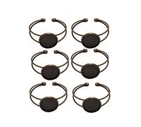 Gadpiparty 6pcs Adjustable Copper Bracelet Bases Round Y Shape Antique Bronze DIY Jewelry Making Chains Durable Rust Resistant Metal for Resin Cameo Photo Craft