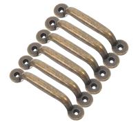 Gadpiparty 6pcs Antique Iron Drawer Handles with Surface-Mounted Design, Modern Minimalist Golden Cabinet Pulls for Versatile Application in Kitchen and Bedroom Furniture