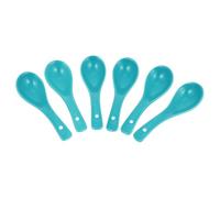Gadpiparty 6Pcs Ceramic Soup Spoons Smooth Edges Practical Rice and Feeding Spoons for Easy Self-Feeding and Serving in Sky Blue