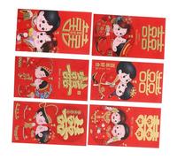 Gadpiparty 6pcs Chinese Wedding Red Envelopes with Double Happiness Character Capacity Paper Hong Bao for Bride Groom Traditional Festive Money Packets for Celebrations and Joyous Events