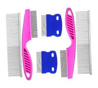 Gadpiparty 6pcs Dog Combs Pet Grooming Combs Rounded Ends Stainless Steel Teeth for Long Short Haired Dogs Cats Puppy Brush