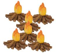 Gadpiparty 6Pcs Fake Resin Campfire Decoration for Garden Micro Landscape Realistic Faux Flames Miniature Fire Model for DIY Holiday Decor Camping Party Supplies