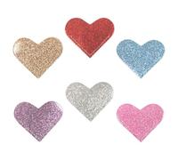 Gadpiparty 6pcs Glitter Heart Shaped Pu Bookmarks with Soft Comfortable Touch, Decorative Page Markers for Reading and Classroom Rewards, Cute Elegant Design for Students and Office Workers