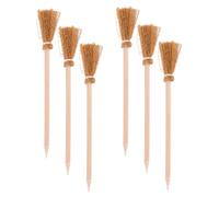 Gadpiparty 6pcs Halloween Witch Broom Shaped Writing Pencils, Pine Wood