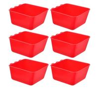 Gadpiparty 6pcs Hanging Pet Feeding Bowls for Small Animals and Birds, Red Pe Material, Easy Removal Design, Versatile Use for Pet Care Routine, Suitable for Rabbits, Birds, and Chicken Coops