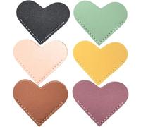 Gadpiparty 6pcs Heart-Shaped Leather Bookmarks Classical Attractive Book Markers for Reading to Mark Chapters and Keep Track of Reading Assorted Colour Classroom Rewards