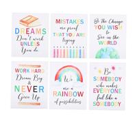 Gadpiparty 6Pcs Inspirational Wall Art Motivational Canvas Pictures for Playroom Bedroom Decor Durable Non Woven Positive Affirmations Encouraging Words for Rooms