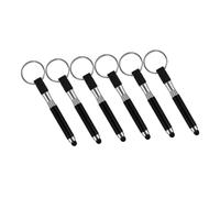 Gadpiparty 6pcs Mini Capacitive Stylus Pens Keychain Set for Phones and Tablets, Universal Touchscreen Pens with Black Key Ring Pendant, Portable Mobile Accessories for Travel and Everyday Use