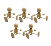 Gadpiparty 6Pcs Movable Wooden Peg Dolls for Desktop Decor Cute Blank Dolls for Crafting and DIY Painting for Miniature Landscapes and Home Decoration