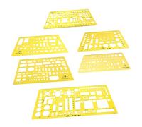 Gadpiparty 6Pcs Multipurpose Drawing Template Rulers for Architects and Designers Geometric Tool for Technical Drawing Art Design School and Office Use Includes Various Scale and Shape