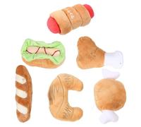 Gadpiparty 6pcs Plush Dog Chew with Squeaker, Soft Imitation Food Shape Pet Sound for Dog and Cat, Interactive Training with Adorable Shapes and Lively Sounds