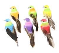 Gadpiparty 6pcs Realistic Simulated Birds Decoration with Foam and Feather Material for Home and Landscape Garden Ornaments, Colourful and Beautiful Imitated Bird Accents Random Color