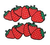 Gadpiparty 6pcs Strawberry Appliques Cute Red Embroidered Iron Sew Patches for Clothing Hats Jackets Backpacks Jeans Durable Easy Application Charming Motif