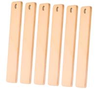 Gadpiparty 6PCS Titanium Steel Engravable Metal Stamping Blanks for Jewelry Making Rectangle Mirror Finish DIY Tags for Keychains Bracelets Necklaces Rose Gold Tone Crafting Accessories