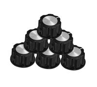 Gadpiparty 6pcs Volume Control Knobs for Amplifier Audio Systems Durable Potentiometer Knob Compact Replacement with Protective Caps Shaft Diameter