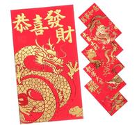 Gadpiparty 6pcs Year of Dragon Red Envelopes Chinese Style Lunar Year Money Packets Portable Lucky Money Pouches for Spring Festival Gifts and Cash