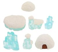 Gadpiparty 7pcs Mini Resin Arctic Model DIY Diorama for Boys Realistic Igloo with Polar Figurines for Home Decor Educational Display and Travel Souvenir
