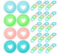 Gadpiparty 80pcs Binding Discs Binder Discs Pp Macaron Colour Heart Mushroom Hole Strong Hold for Notebooks and Journals Office Workers Artists