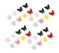 Gadpiparty 80pcs Colorful Alloy Acrylic Butterfly Charms for Jewelry Making DIY Crafting Fine Workmanship Pendants for Earrings Necklaces Phone Accessories Unique Symbols of Freedom and