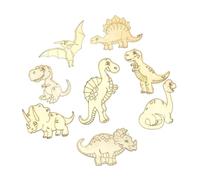 Gadpiparty 8pcs DIY Wood Dinosaur Craft for Wooden Dinosaur Shapes for Art Projects and Home Decor Safe Non Breakable Wood Slices Mixed Style Ornaments for Birthday and Christmas Gifts