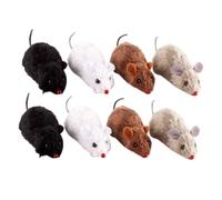 Gadpiparty 8pcs Wind-up Plush Mouse for Cats Clockwork Rat Pet with Lifelike Design Interactive Cat Training Random Color Random Color