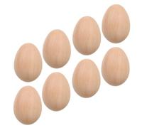 Gadpiparty 8pcs Wooden Easter Eggs for Crafting, Khaki Smooth Unfinished Wood Faux Eggs with Number Correspondence, for Easter Decorating and Spring Festival Crafting
