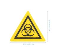 Gadpiparty 8pcs Yellow Biological Hazard Safety Decals Laboratory Warning Stickers PC Material Caution Signs for Infection Risk Prevention