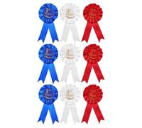 Gadpiparty 9pcs Satin Prize Ribbons Rosette Badge Set with Pins for 1st 2nd 3rd Place Classroom Medals Sports Competitions Party Awards and Graduation Ceremonies