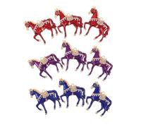 Gadpiparty 9pcs Zinc Alloy Horse Charms with Bling Rhinestones for Phone Case and Car Keys, Lightweight Multi-function Zodiac Year of The Horse Accessories, for DIY Crafts and Travel