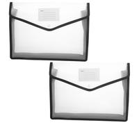 Gadpiparty A4 Waterproof Document Pouch with Buckle, White Horizontal Folder Bag, 2pcs Portable File Organizer for Important Contracts and Receipt Storage