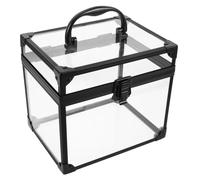 Gadpiparty Acrylic Record Storage Box for Vinyl Albums and Cd DVD Handle Design Desktop Organizer Portable Album Holder Sturdy Material Home Office Use